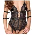 Cottelli Bondage - Åpen blondeteddy (svart) - L