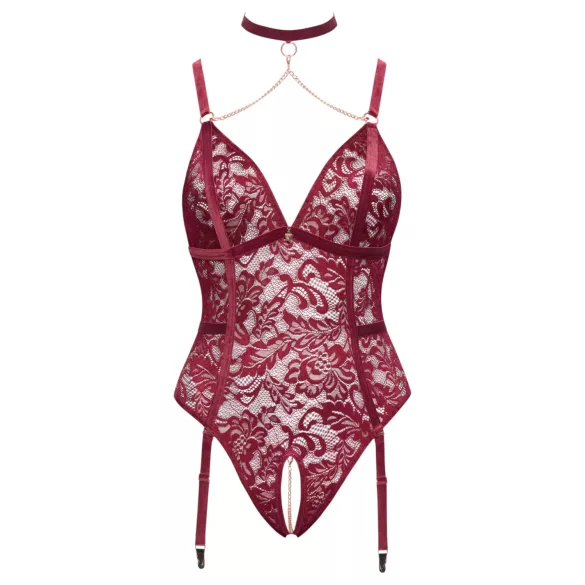 Cottelli Curves - blondebody med kjetting (rød) - 3XL