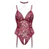 Cottelli Curves - blondebody med kjetting (rød) - 3XL