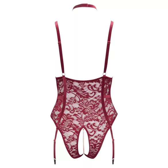 Cottelli Curves - blondebody med kjetting (rød) - 3XL