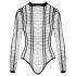 Cottelli - åpen stripete body (svart) - S-L