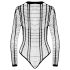 Cottelli - åpen stripete body (svart) - S-L