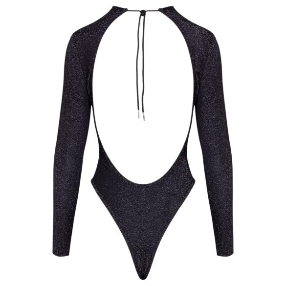 Cottelli - åpen rygg, glitrende body (svart)