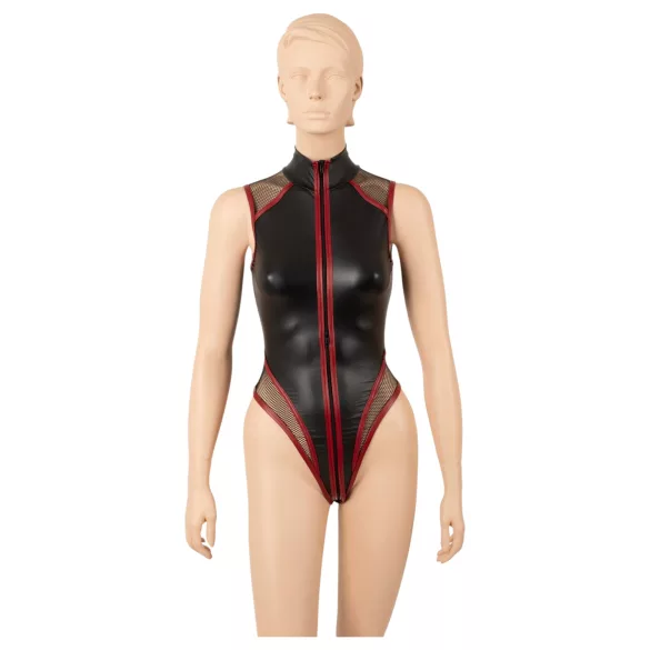 Cottelli - nettingbody med glidelås (svart) - M