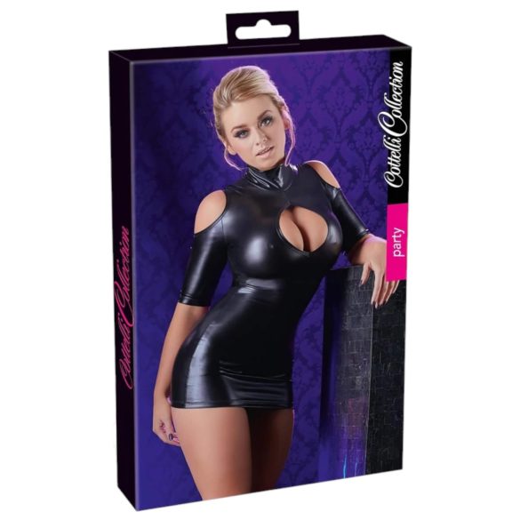 Cottelli - utskåret skulder partykjole (svart)