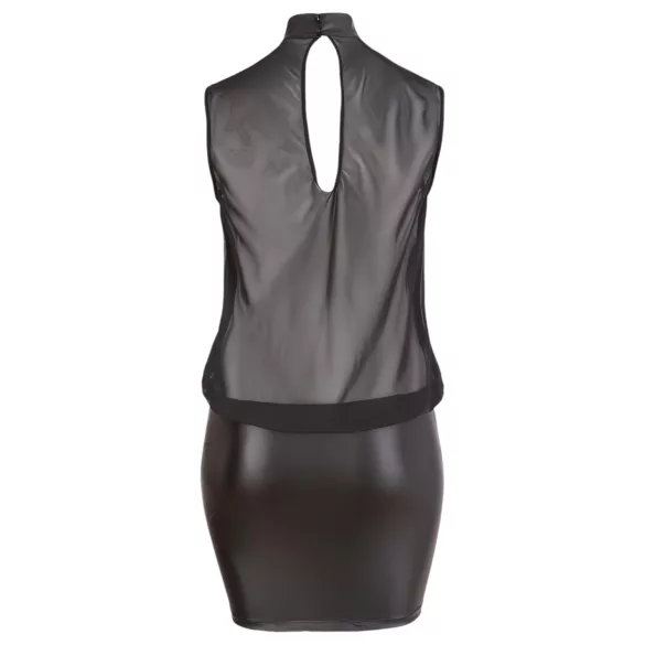 Cottelli Plus Size - skinnende chiffongkjole (svart)