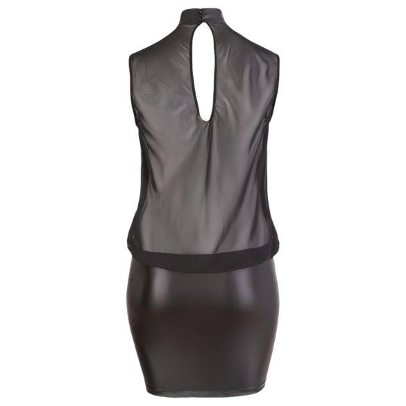 Cottelli Plus Size - skinnende chiffongkjole (svart) - 2XL