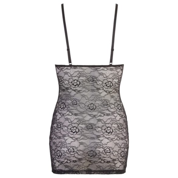 Cottelli - skinnende stripete blondekjole (svart) - XL