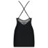Obsessive 828-CHE-1 - Elegant kjole med stropper og stringtruse (svart) - L/XL
