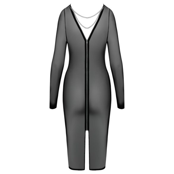 Cottelli Party - Gjennomsiktig kjole med glidelås (svart)