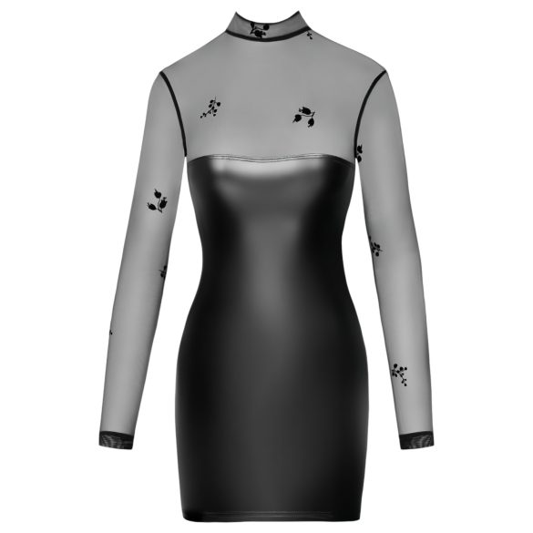 Noir - Gjennomsiktig Skinnende Kjole med Topp (Svart)