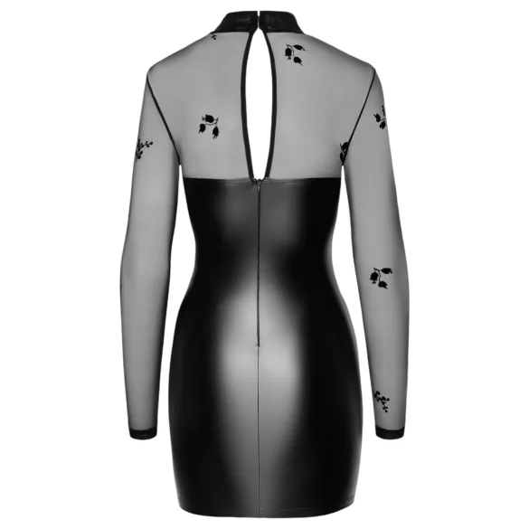 Noir - Gjennomsiktig Skinnende Kjole med Topp (Svart)