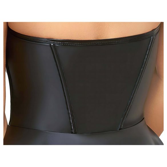 Cottelli - skinnende minikjole med plissert skjørt (svart)