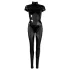 Cottelli - kortermet, skinnende overall (svart) - M