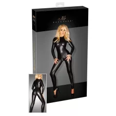 Noir - Skinnende, langermet jumpsuit (svart) - M