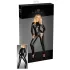 Noir - Skinnende, langermet jumpsuit (svart) - 3XL