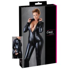 Cottelli Plus Size - skinnende langermet festdrakt (svart) Cottelli Plus Size - skinnende langermet festdrakt (svart)