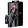 Cottelli Plus Size - skinnende langermet festdrakt (svart) - 2XL