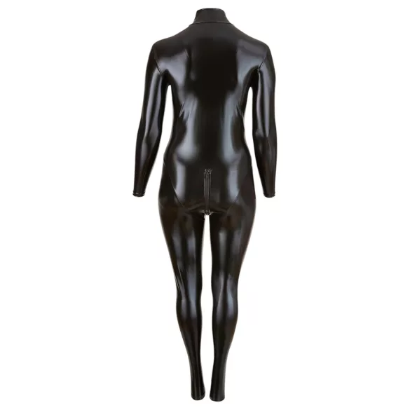 Cottelli Plus Size - skinnende langermet festdrakt (svart) - 3XL