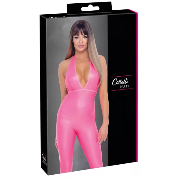 Cottelli Party - Rosa jumpsuit med dyp utringning på ryggen - L