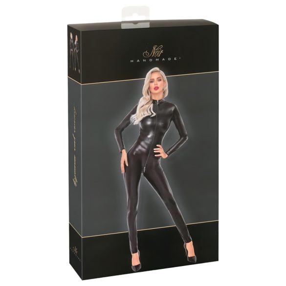 Noir - lang jumpsuit med slangeskinnmønster (svart) - M