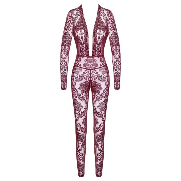 Noir Kink Royal - gjennomsiktig catsuit (rød)