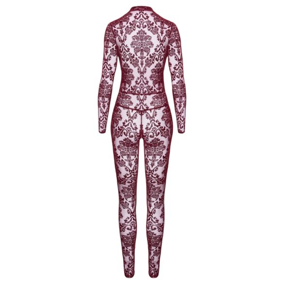 Noir Kink Royal - gjennomsiktig catsuit (rød) - M