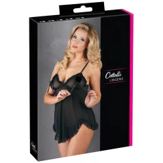 Cottelli - Lang, fristende babydoll (svart)
