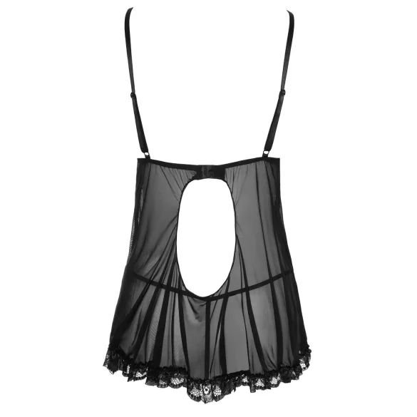Cottelli - Lang, fristende babydoll (svart) - L