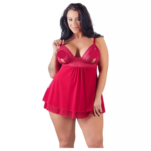 Cottelli Plus Size - Blonde babydoll, lett og luftig (rød) - 3XL
