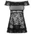 Obsessive Flores - Flørtende Babydoll og Tanga (Svart) - L/XL