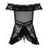Obsessive Flores - Flørtende Babydoll og Tanga (Svart) - L/XL