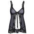 Kyssbar - Åpen babydoll (svart) - L/XL