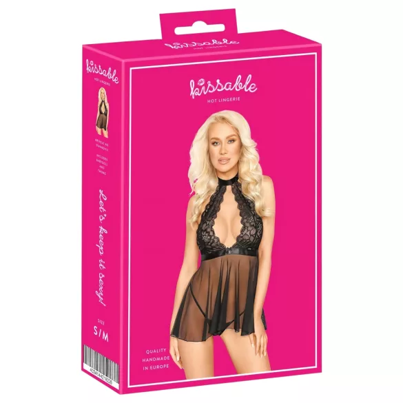Kyssbar - halterneck blonder babydoll (svart)