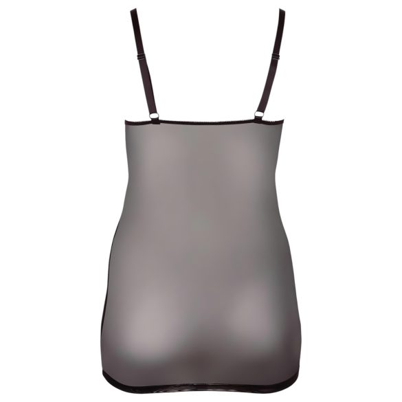 Cottelli Plus Size - blondetransparent nattkjole (svart)
