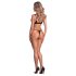 Obsessive Keira Lise - skinnende BH-sett (svart) - L/XL