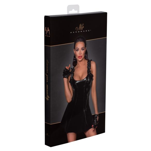 Noir - volang minikjole (svart) - L