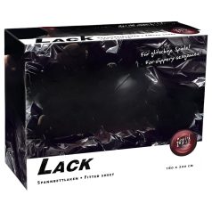 Lakk-laken med strikk - 160x200 cm, svart Lakk-laken med strikk - 160x200 cm, svart
