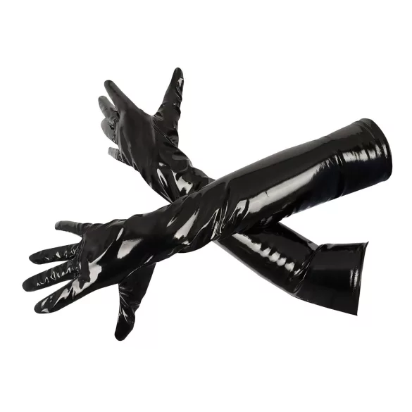 Black Level - Skinnende lakkhansker (svart)