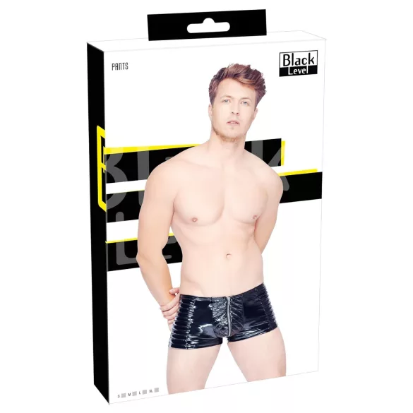 Black Level - glidelås herreshorts (svart) - M