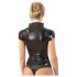 LATEX - glidelås, kortermet dameoverdel (svart) - 2XL