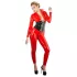 Latex dameoverall med lange ermer (rød) - S