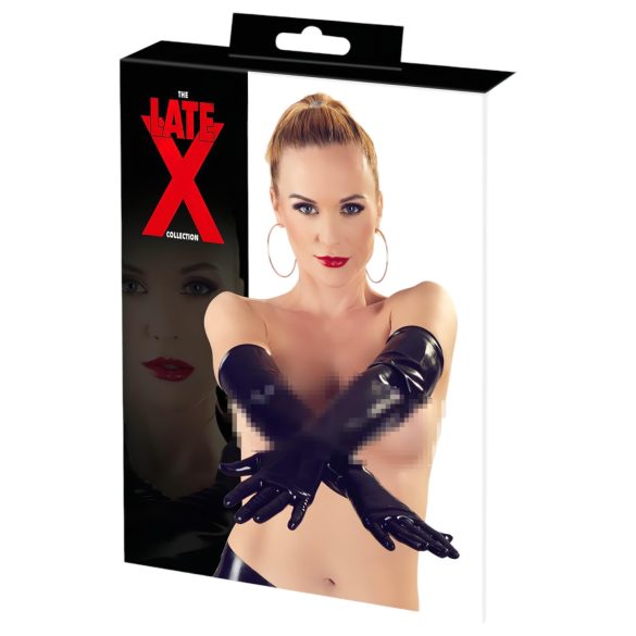 LATEX - lange, unisex hansker (svart)