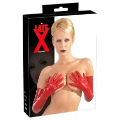 Latex lang, unisex hanske (rød) - M
