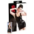 Latex ermeløs minikjole (svart) - XL