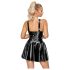 LATEX - minikjole med rysjet skjørt (svart)