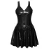 LATEX - minikjole med rysjet skjørt (svart) - XL