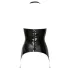 Late X - åpen bust latex-strømpeholdertopp (svart)