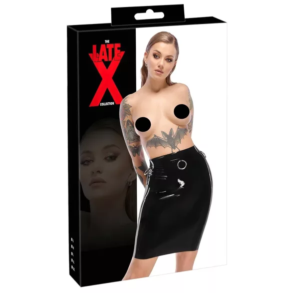 LATEX - latex midtskjørt (svart) - 2XL