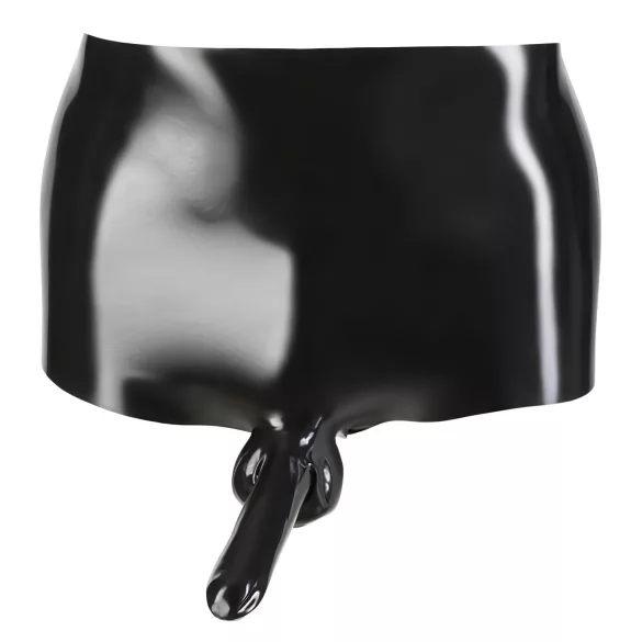 Latex-bokser + penishylse (svart) - L/XL